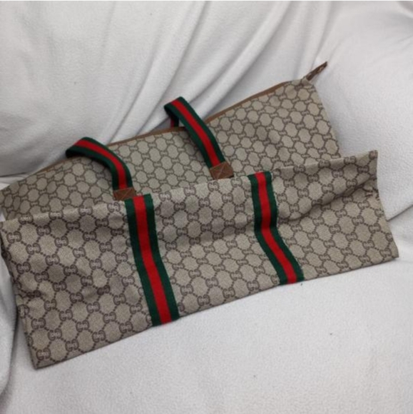 Authentic Vintage Gucci Plus GG Monogram Supreme Duffel Carry on Weekender Bag - Picture 6 of 9